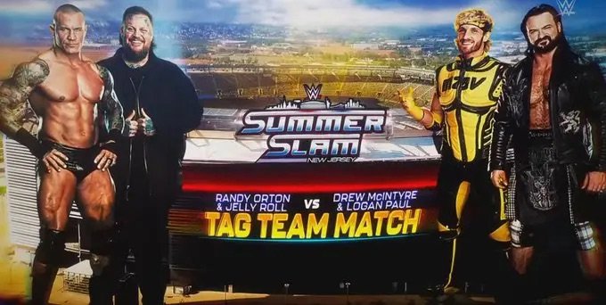 Jelly Roll & Randy Orton vs. Drew McIntyre & Logan Paul Is Official For WWE SummerSlam