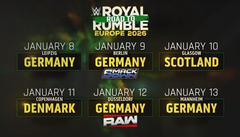 WWE Announces European Tour For Road To Royal Rumble Kicking Off In January 2026