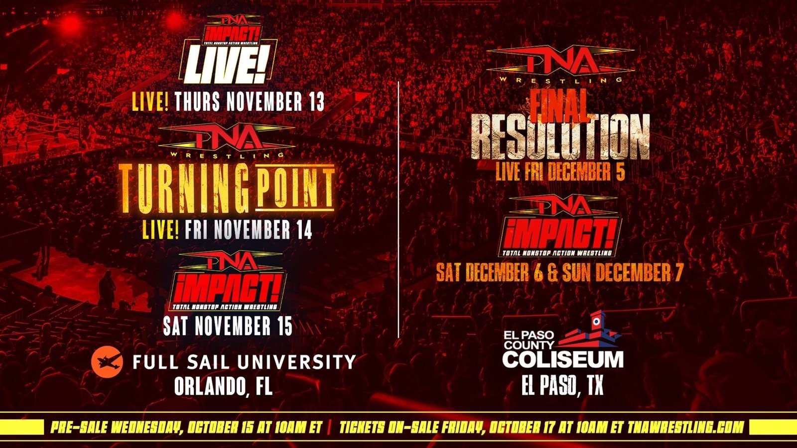 TNA Wrestling Announces Dates For TNA Turning Point, And More