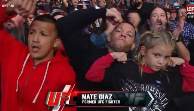 Nate Diaz In Attendance At WWE Raw